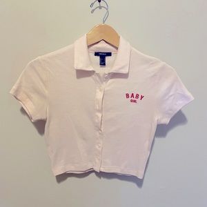 Pink Baby Girl Crop Top Polo NEVER WORN